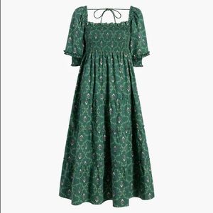 Nesli Nap Dress Hill House Home Emerald Trellis XS